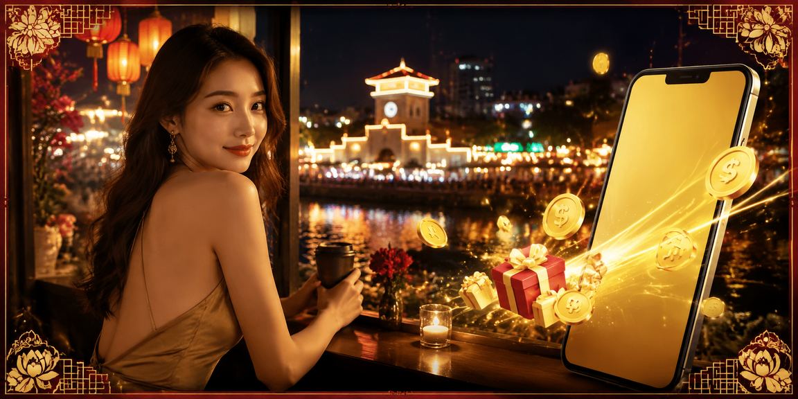 Người dùng trải nghiệm casino trực tuyến trên điện thoại tại quán cà phê Thành phố Hồ Chí Minh