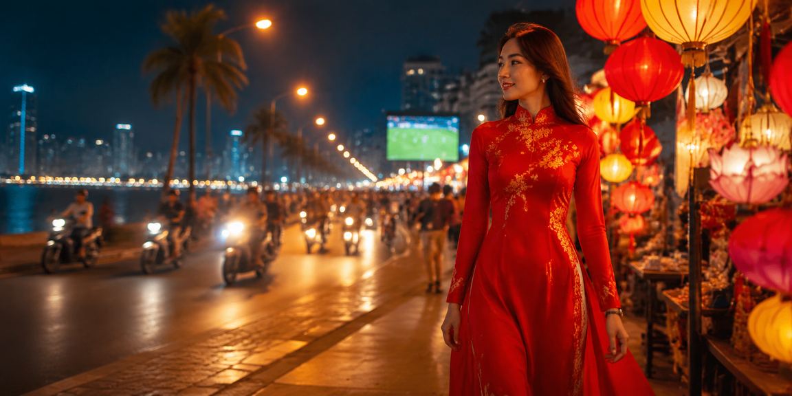 Người xem bóng đá tại Nha Trang trong trang phục áo dài – đặt kèo trực tuyến trên kqbdc1